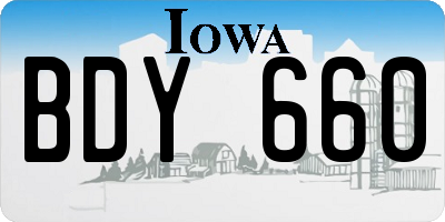 IA license plate BDY660