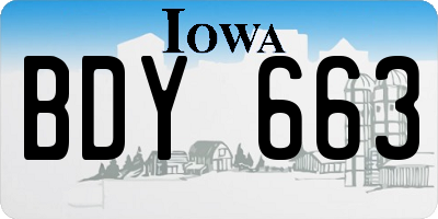 IA license plate BDY663