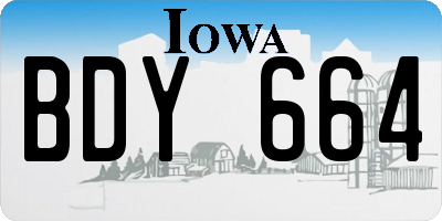 IA license plate BDY664