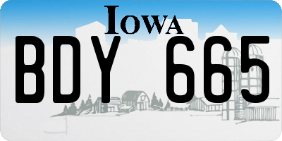 IA license plate BDY665