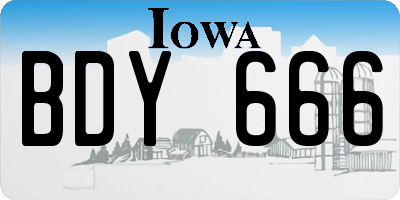 IA license plate BDY666