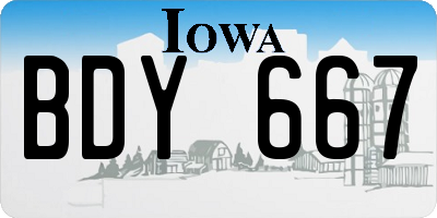 IA license plate BDY667