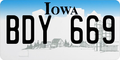 IA license plate BDY669