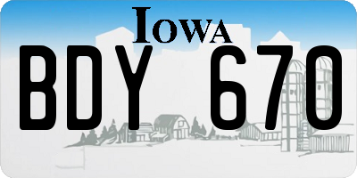 IA license plate BDY670