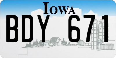 IA license plate BDY671