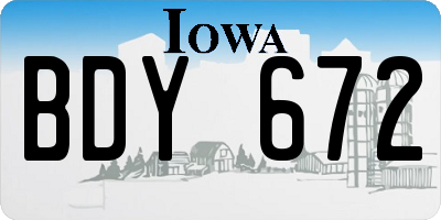IA license plate BDY672