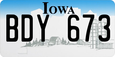 IA license plate BDY673