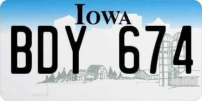 IA license plate BDY674