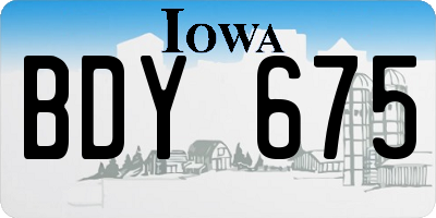 IA license plate BDY675