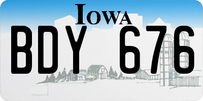 IA license plate BDY676