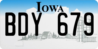 IA license plate BDY679