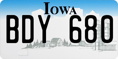 IA license plate BDY680