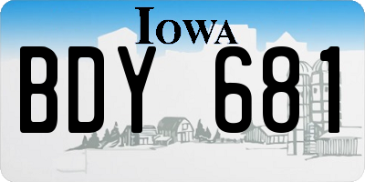 IA license plate BDY681