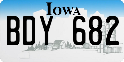 IA license plate BDY682