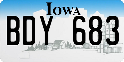 IA license plate BDY683