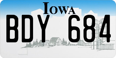 IA license plate BDY684