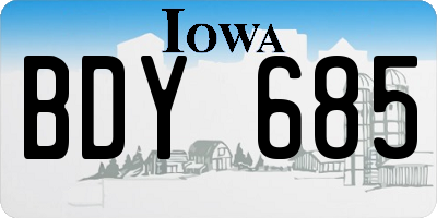 IA license plate BDY685