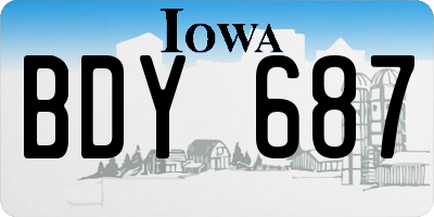 IA license plate BDY687