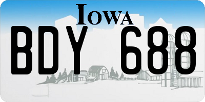 IA license plate BDY688