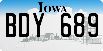 IA license plate BDY689