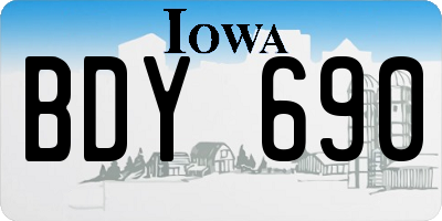 IA license plate BDY690