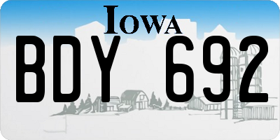 IA license plate BDY692