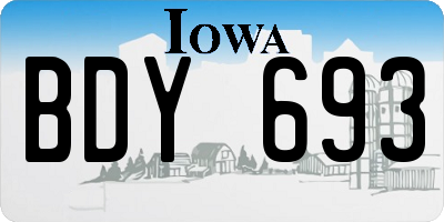 IA license plate BDY693
