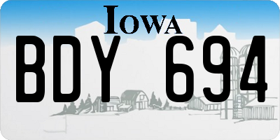 IA license plate BDY694