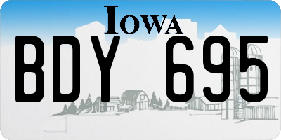IA license plate BDY695