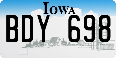 IA license plate BDY698