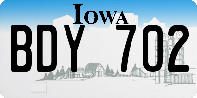 IA license plate BDY702