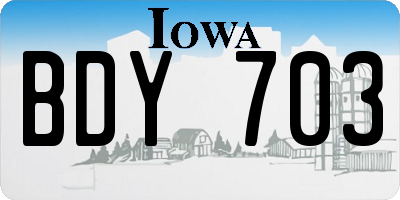 IA license plate BDY703