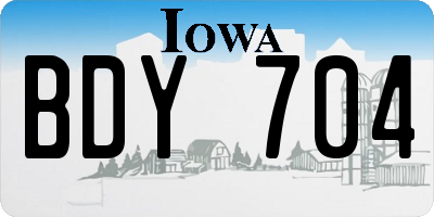 IA license plate BDY704
