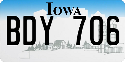 IA license plate BDY706