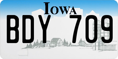 IA license plate BDY709