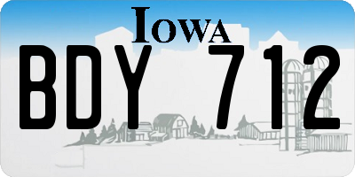 IA license plate BDY712