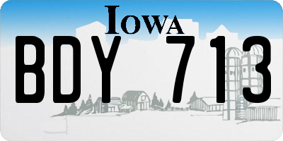 IA license plate BDY713