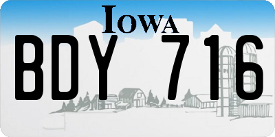 IA license plate BDY716