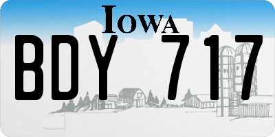 IA license plate BDY717