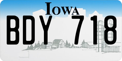 IA license plate BDY718