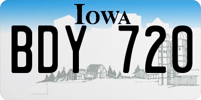 IA license plate BDY720