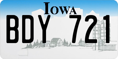 IA license plate BDY721