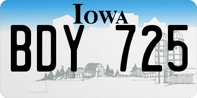 IA license plate BDY725