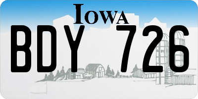IA license plate BDY726