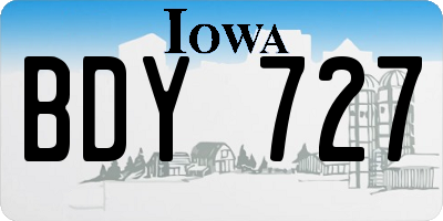 IA license plate BDY727