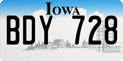 IA license plate BDY728
