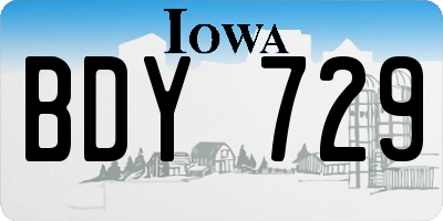 IA license plate BDY729