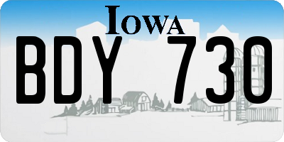 IA license plate BDY730