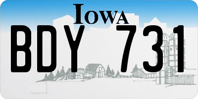 IA license plate BDY731