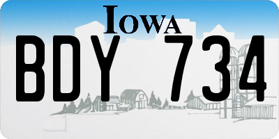 IA license plate BDY734